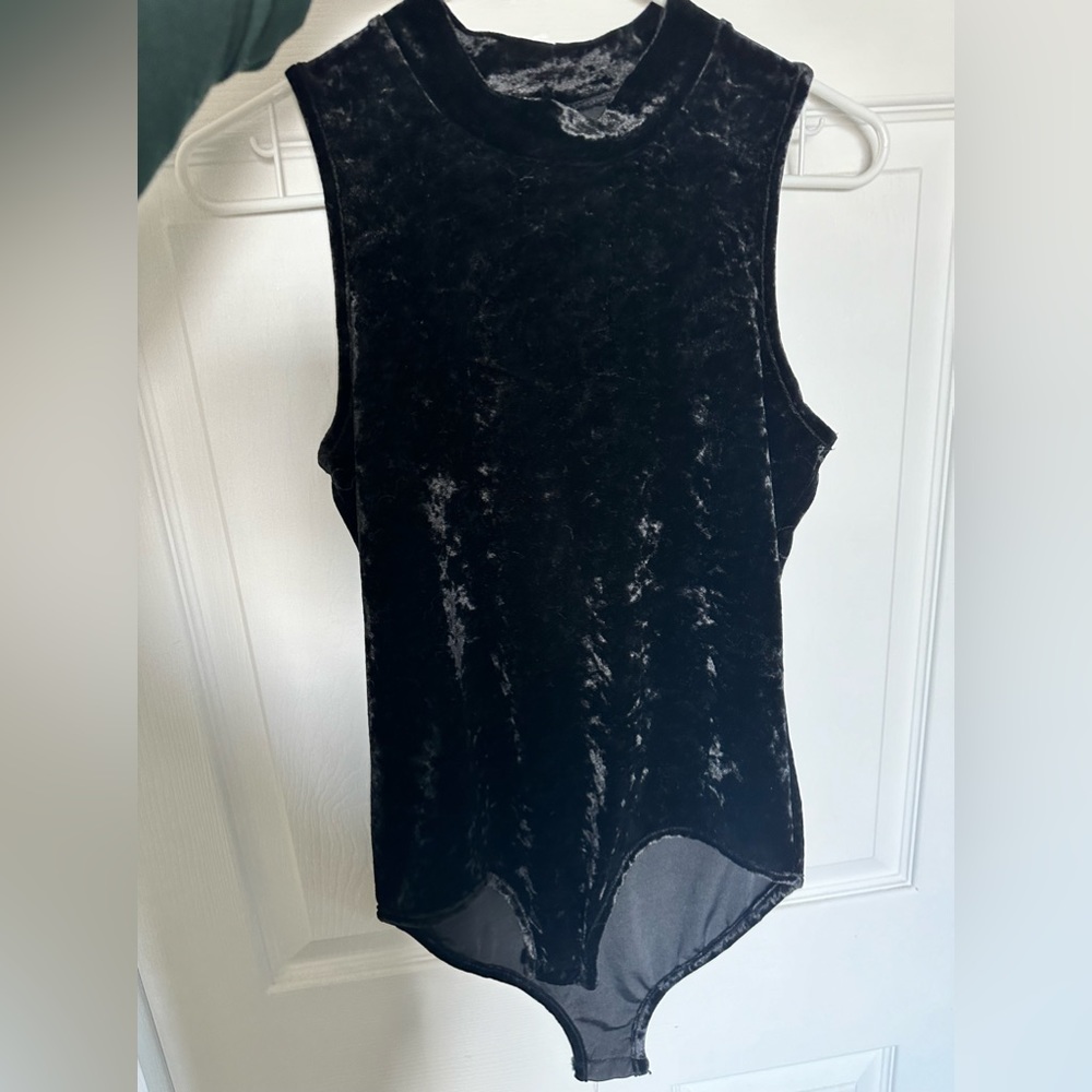 Xhilaration Black velvet body suit